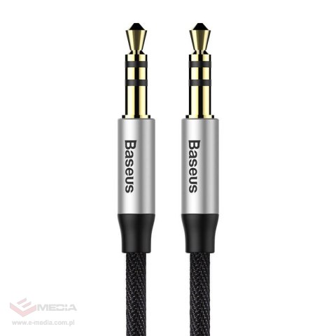 Kabel audio mini jack 3,5mm AUX Baseus Yiven 1,5m (czarno-srebrny)