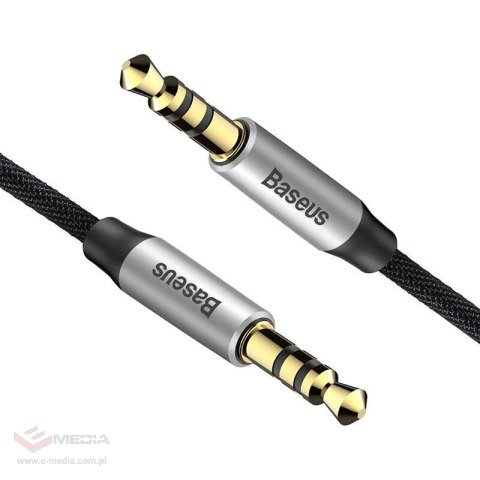 Kabel audio mini jack 3,5mm AUX Baseus Yiven 1,5m (czarno-srebrny)