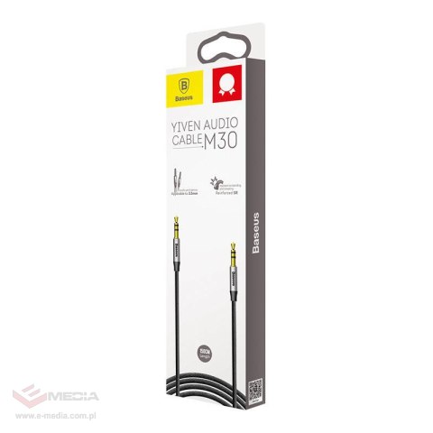 Kabel audio mini jack 3,5mm AUX Baseus Yiven 1,5m (czarno-srebrny)