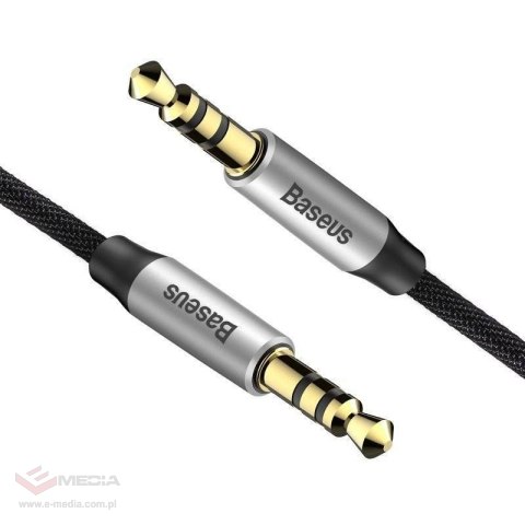 Kabel audio mini jack 3,5mm AUX Baseus Yiven 1m (czarno-srebrny)