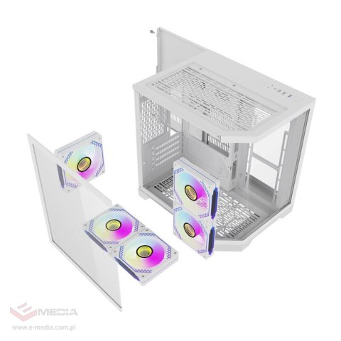 Obudowa komputerowa Darflash FT350 + 5 wentylatory aRGB (biały)