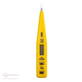 Próbnik napięcia Deli Tools EDL8003, elektroniczny, 12-250V (żółty)