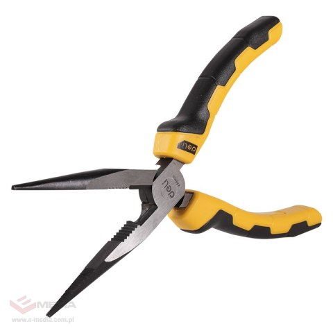 Szczypce wydłużone proste Deli Tools EDL2108, 8" (żółte)