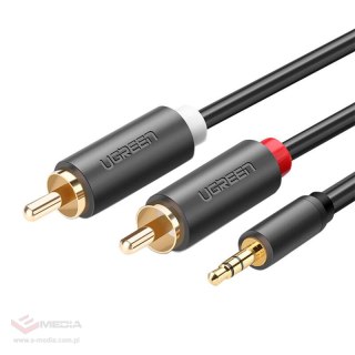 UGREEN AV102 Kabel 2x RCA (Cinch) jack 3.5 mm 1m (czarny)