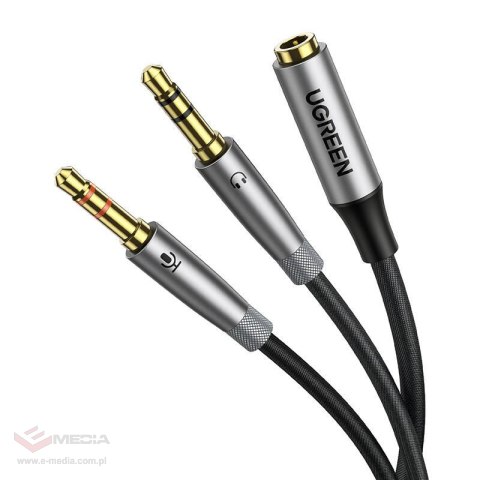 Adapter audio UGREEN AV193 jack 3.5mm-2xjack 3.5mm (szary)