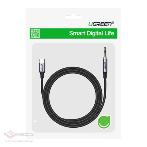 Kabel USB-C UGREEN CM450 do mini jack 3.5mm AUX, 1m (czarny)