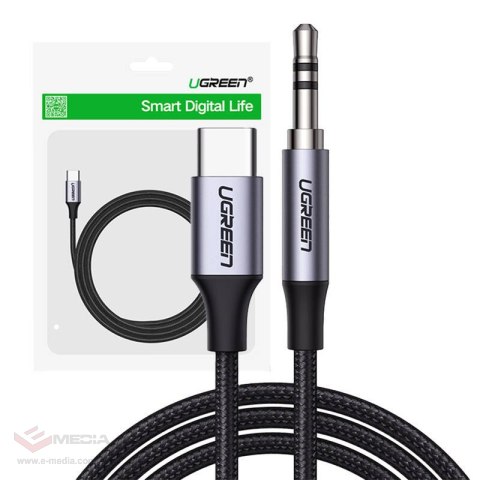 Kabel USB-C UGREEN CM450 do mini jack 3.5mm AUX, 1m (czarny)