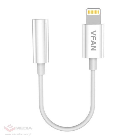 Kabel VFAN L07 Lightning do mini jack 3.5mm AUX, 10cm (biały)