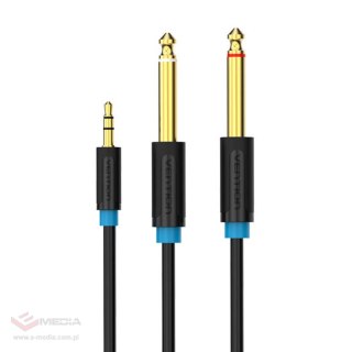 Kabel audio 3,5mm TRS do 2x 6,35mm Vention BACBG 1,5m czarny