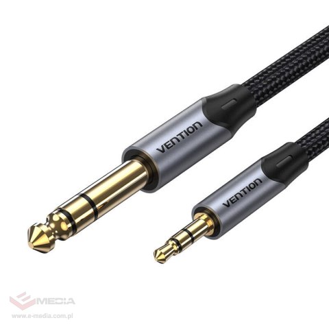 Kabel audio 3,5mm TRS do 6,35mm Vention BAUHH 2m Szary