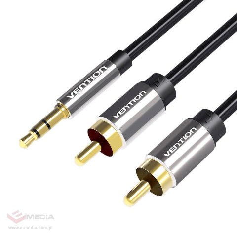 Kabel audio 3,5mm do 2x RCA Vention BCFBI 3m czarny