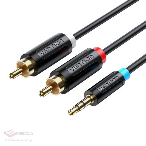 Kabel audio 3,5mm do 2x RCA Vention BCLBI 3m czarny