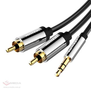 Kabel audio 3,5mm męski do 2x RCA męski Vention BCFBG 1,5m czarny