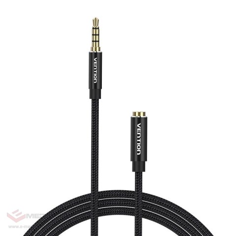 Kabel audio TRRS 3,5mm męski do 3,5mm żeński Vention BHCBG 1,5m czarny