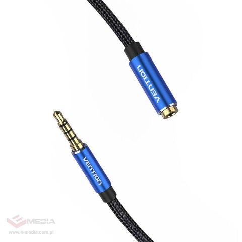 Kabel audio TRRS 3,5mm męski na 3,5mm żeński Vention BHCLJ 5m niebieski