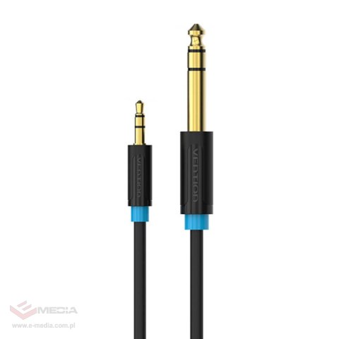 Kabel audio TRS 3,5mm na 6,35mm Vention BABBF 1m, czarny