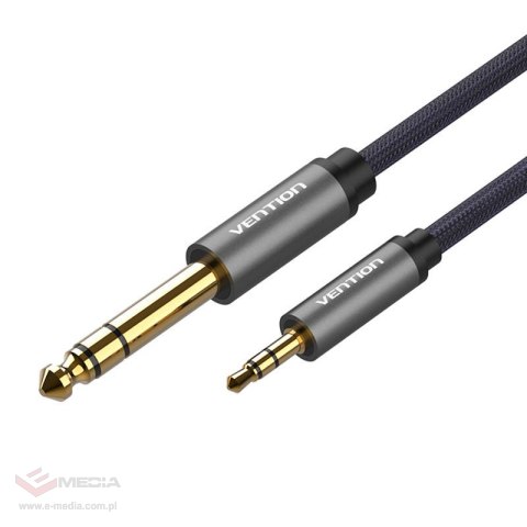 Kabel jack 3.5 mm do 6.5mm Vention BAIHJ 5m (szary)