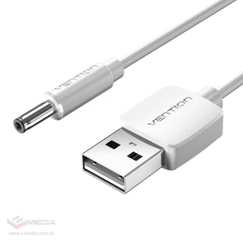 Kabel zasilający USB 2.0 do DC 3,5mm Barrel Jack 5V Vention CEXWG 1,5m (biały)