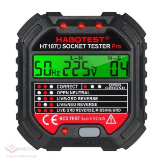 Tester gniazd z wyświetlaczem cyfrowym Habotest HT107D