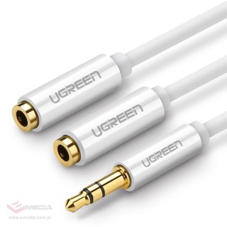 UGREEN AV123 Rozdzielacz audio AUX kabel jack 3,5 mm, 20cm (biały)