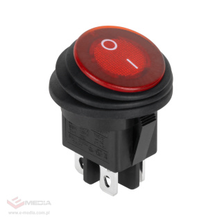 Rocker Switch Connector Round 0-1 Red 4 Pins IP65