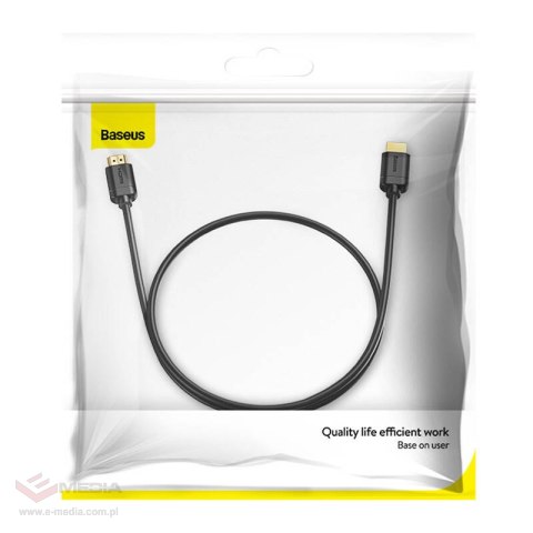 Kabel HDMI 2.0 Baseus, 4K 60Hz, 3D, HDR, 18Gbps, 1m (czarny)