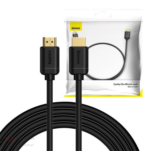 Kabel HDMI 2.0 Baseus, 4K 60Hz, 3D, HDR, 18Gbps, 3m (czarny)