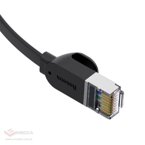 Płaski kabel sieciowy Baseus High Speed, Ethernet RJ45, Gigabit, Cat.6, 0,5m (czarny)