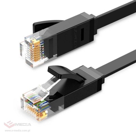 Płaski kabel sieciowy UGREEN NW102 Ethernet RJ45, Cat.6, UTP, 0.5m (czarny)