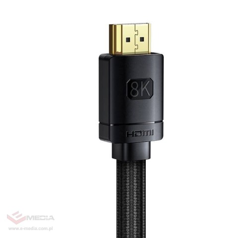 Kabel HDMI 2.1 Baseus High Definition Series, 8K 60Hz, 3D, HDR, 48Gbps, 1m (czarny)