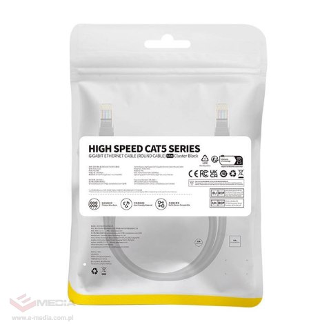 Kabel sieciowy Baseus Ethernet CAT5, 0,5m (czarny)