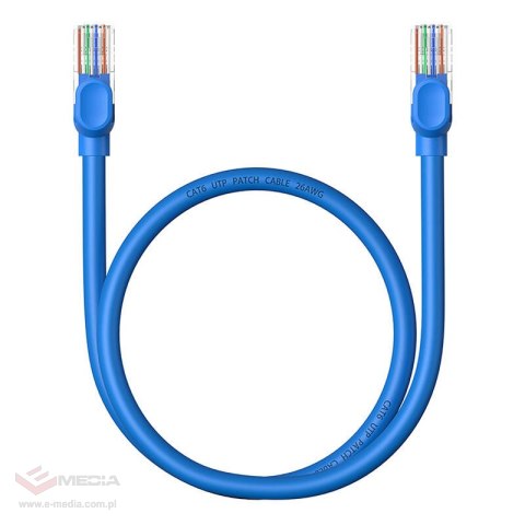 Kabel sieciowy Baseus Ethernet RJ45, Cat.6, 0,5m (niebieski)