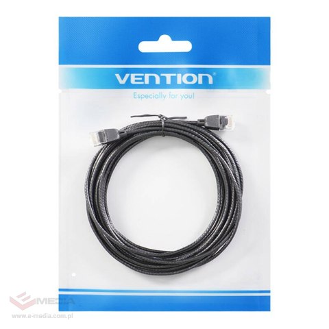 Kabel sieciowy UTP CAT6A Vention IBIBH RJ45 Ethernet 10Gbps 2m czarny typu Slim