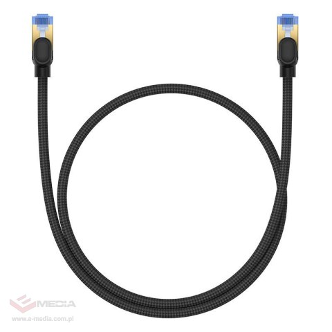 Kabel sieciowy w oplocie kat. 7 Baseus Ethernet RJ45, 10Gbps, 0,5m (czarny)