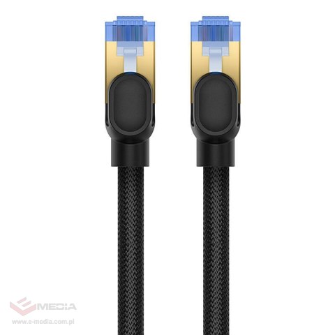 Kabel sieciowy w oplocie kat. 7 Baseus Ethernet RJ45, 10Gbps, 0,5m (czarny)