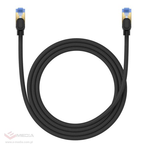 Kabel sieciowy w oplocie kat. 7 Baseus Ethernet RJ45, 10Gbps, 1,5m (czarny)