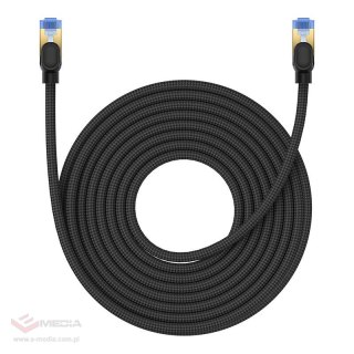 Kabel sieciowy w oplocie kat. 7 Baseus Ethernet RJ45, 10Gbps, 10m (czarny)