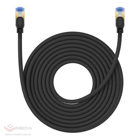 Kabel sieciowy w oplocie kat. 7 Baseus Ethernet RJ45, 10Gbps, 10m (czarny)