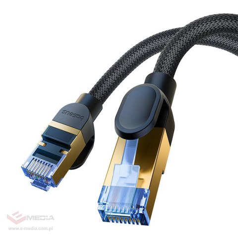 Kabel sieciowy w oplocie kat. 7 Baseus Ethernet RJ45, 10Gbps, 10m (czarny)