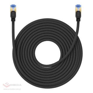 Kabel sieciowy w oplocie kat. 7 Baseus Ethernet RJ45, 10Gbps, 15m (czarny)