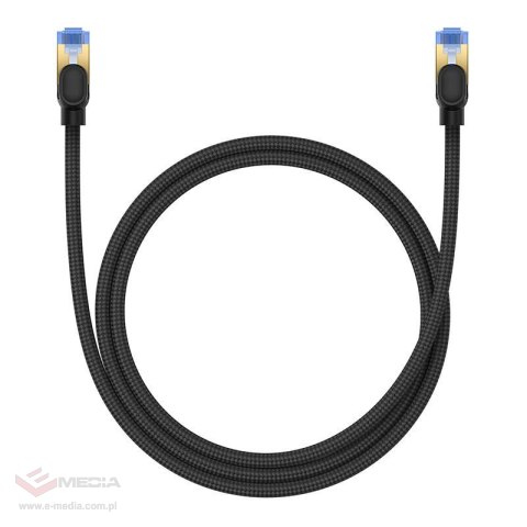 Kabel sieciowy w oplocie kat. 7 Baseus Ethernet RJ45, 10Gbps, 1m (czarny)