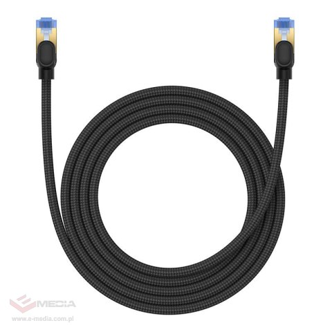 Kabel sieciowy w oplocie kat. 7 Baseus Ethernet RJ45, 10Gbps, 2m (czarny)