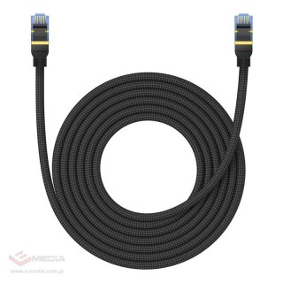 Kabel sieciowy w oplocie kat. 7 Baseus Ethernet RJ45, 10Gbps, 5m (czarny)