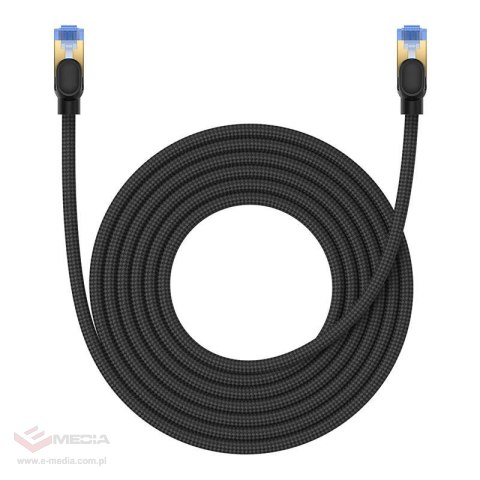 Kabel sieciowy w oplocie kat. 7 Baseus Ethernet RJ45, 10Gbps, 5m (czarny)