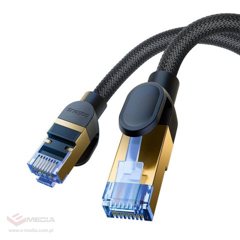 Kabel sieciowy w oplocie kat. 7 Baseus Ethernet RJ45, 10Gbps, 5m (czarny)