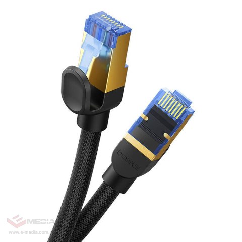 Kabel sieciowy w oplocie kat. 7 Baseus Ethernet RJ45, 10Gbps, 5m (czarny)