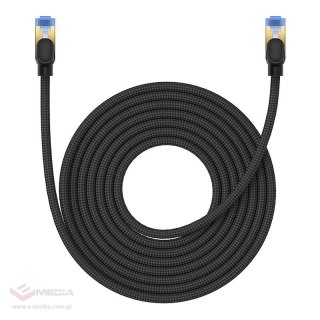 Kabel sieciowy w oplocie kat. 7 Baseus Ethernet RJ45, 10Gbps, 8m (czarny)