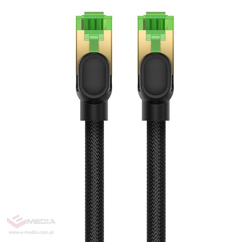 Kabel sieciowy w oplocie kat. 8 Baseus Ethernet RJ45, 40Gbps, 2m (czarny)