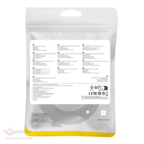 Kabel sieciowy w oplocie kat. 8 Baseus Ethernet RJ45, 40Gbps, 2m (czarny)