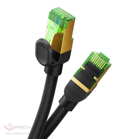 Kabel sieciowy w oplocie kat. 8 Baseus Ethernet RJ45, 40Gbps, 5m (czarny)